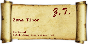 Zana Tibor névjegykártya